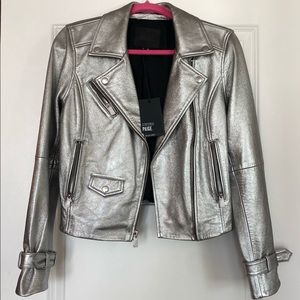 Paige Silver Ashby Leather Jacket - NWT